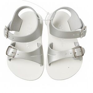 White Flat Sandals with Adjustable Straps